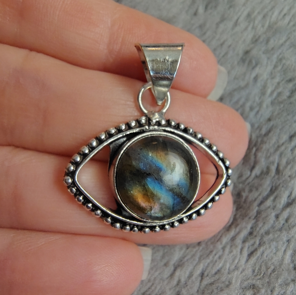 Labradorite Evil Eye Pendant